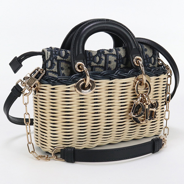 Christian Dior かごバッグ ベージュ/ブラック Christian Dior（クリスチャン・ディオール） 中古 カゴバッグ
