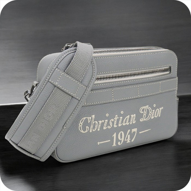 Christian Dior 1947 ショルダーバッグ サファリ Dior Men Safari Messenger Bag Dior Gray Grained Calfskin