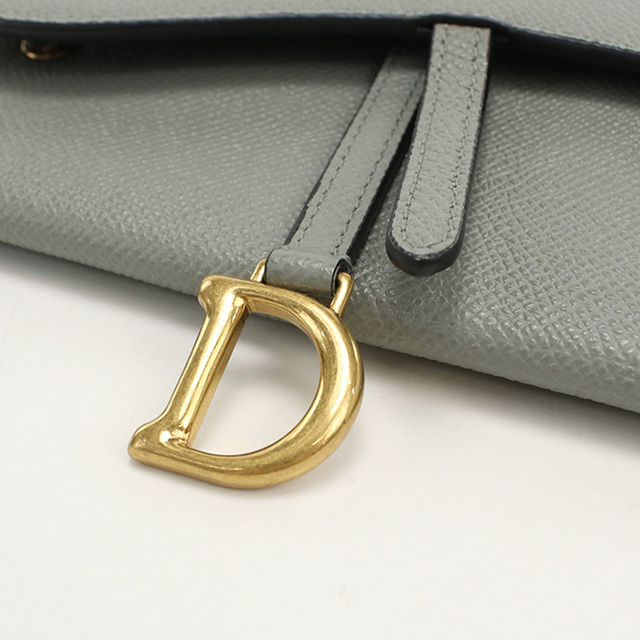 クリスチャンディオール Christian Dior ウォレットチェーン カナージュ レザー ブルー シルバー レディース 送料無料【中古】 e60064g Christian Dior - クリスチャンディオール Christian Dior ウォレット
