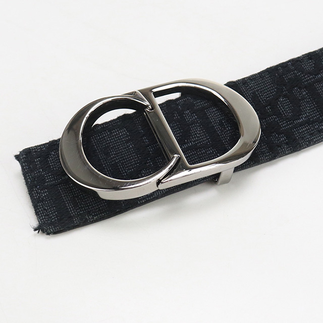 【中古】Christian Diorロゴ ブラックベルト　ユニセックス 中古】Christian Diorロゴ ブラックベルト ユニセックス
