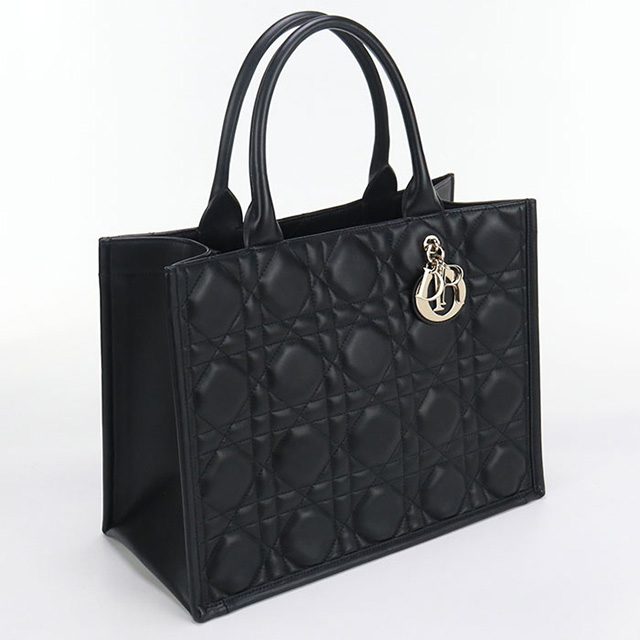 ディオール ブックトート トートバッグ ブラック レザー レディース Dior 【中古】 Christian Dior（クリスチャン・ディオール） 中古 ディオール トート