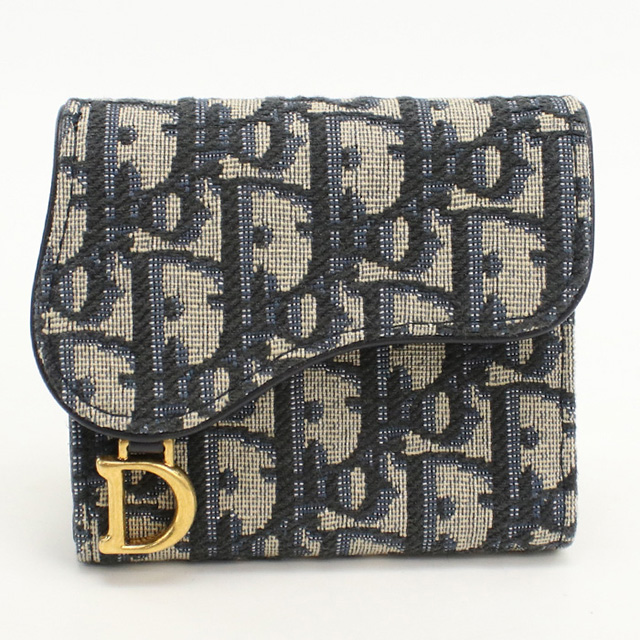 クリスチャンディオール 財布 サドル ロータスウォレット デニム 刺繍　Dior クリスチャンディオール 財布 サドル ロータスウォレット デニム 刺繍