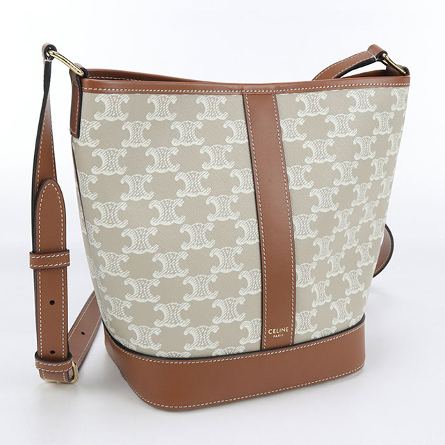 CELINE ベージュキャンバスショルダーバッグ CELINE（セリーヌ） 中古 ショルダーバッグ レディース ブランド