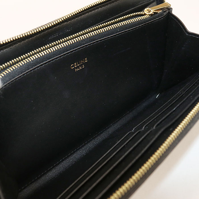 【1点限り】セリーヌ CELINE トリオンフ 長財布 ラウンドファスナー 黒 CELINE（セリーヌ） ラウンドファスナー長財布 Triomphe トリオンフ