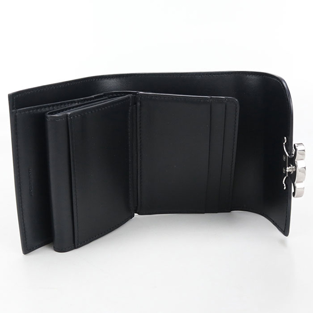 極美品】CELINE スモールフラップウォレット　三つ折り財布　トリオンフ　黒 CELINE（セリーヌ） 中古 三つ折り財布 レディース ブランド