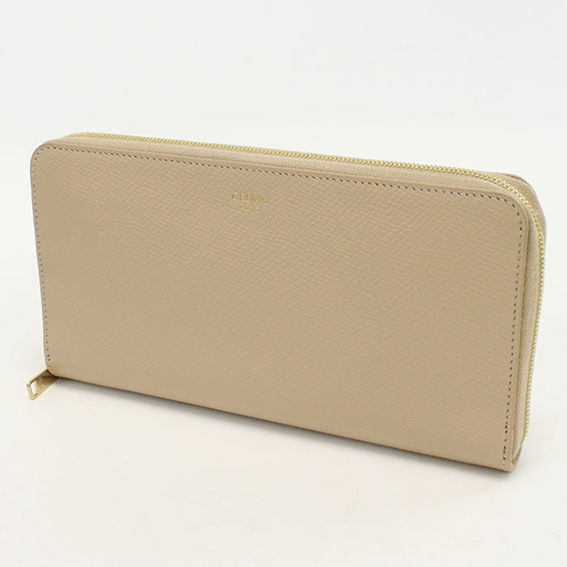CELINE セリーヌ ラウンド長財布 ラージ ジップドウォレット CELINE（セリーヌ） ラージ ジップドウォレット 長財布 レザー グレー