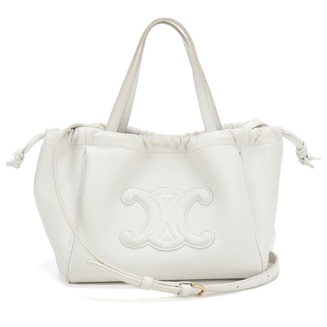 32 セリーヌ　ハンドバッグ　トリンオフ　ホワイト　白　ブギーバッグトートバッグ CELINE（セリーヌ） 中古 ハンドバッグ レディース ブランド