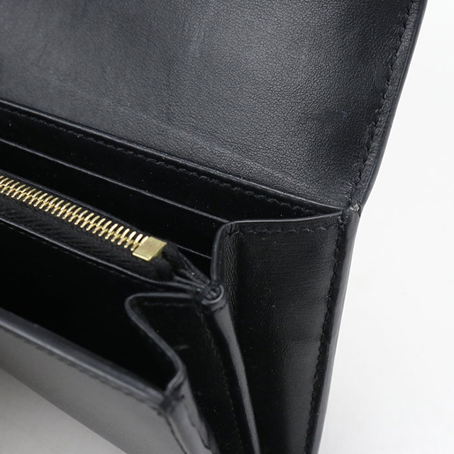 セリーヌ CELINE ラージウォレット トリオンフ 二つ折り長財布 財布 レザー レディース ブラック系 10E313DPV.38NO 【中古】 CELINE（セリーヌ） 中古 長財布二折 レディース ブランド トリオンフ