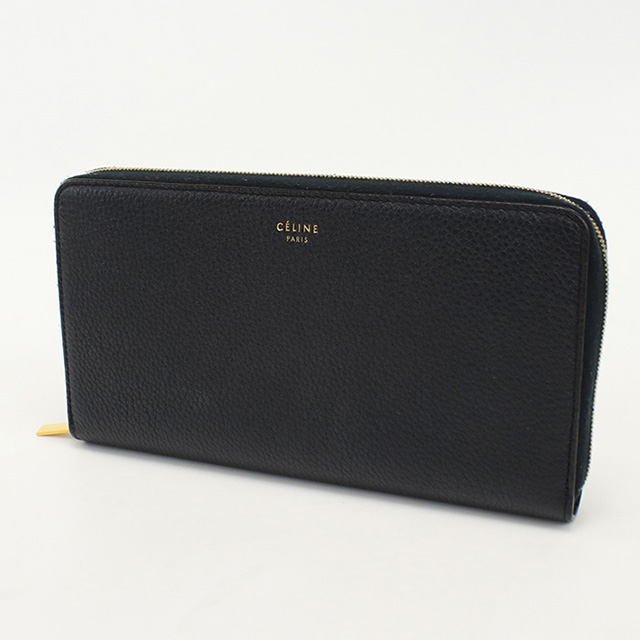 セリーヌ　ラウンドジップ長財布 中古・古着通販】CELINE (セリーヌ) ラウンドジップ長財布 ネイビー