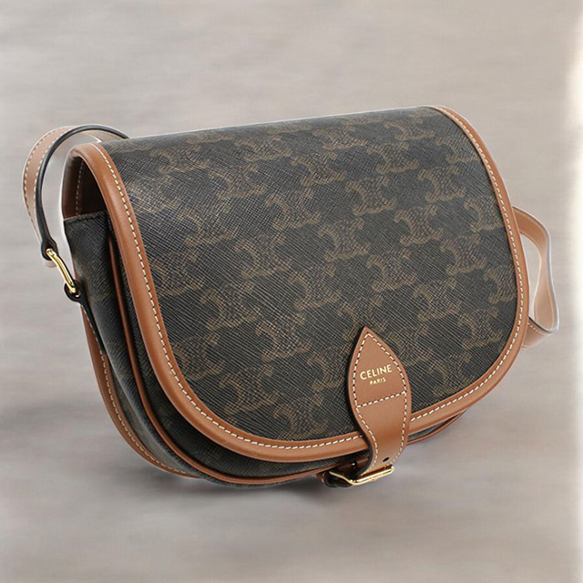 CELINE ブラウンキャンバスショルダーバッグ CELINE（セリーヌ） 中古 ショルダーバッグ レディース ブランド