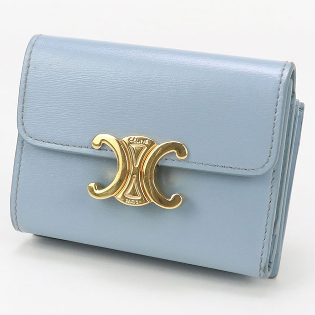 CELINE 二つ折り財布 セリーヌ トリオンフ ミニ財布 コンパクトウォレット 中古 セリーヌ 三折財布 レディース ブランド CELINE トリオンフ