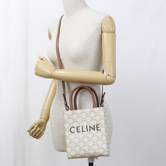 中古良品CELINE セリーヌ ハンドバッグ 19437 2BZK 01BC ミニ バーティカル カバ トリオンフキャンバス レディース ホワイト usdce97817011-7.jpg