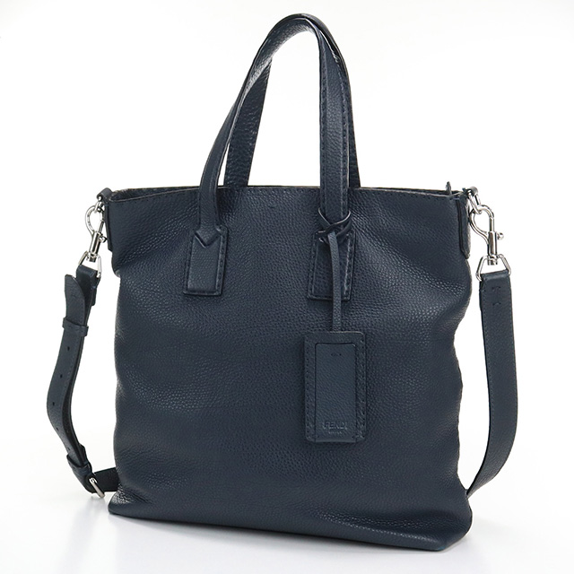 FENDI フェンディ　トートバッグ　シリアルNo　ITALY製　グレーネイビー FENDI 中古 フェンディ トートバッグ ユニセックス ブランド