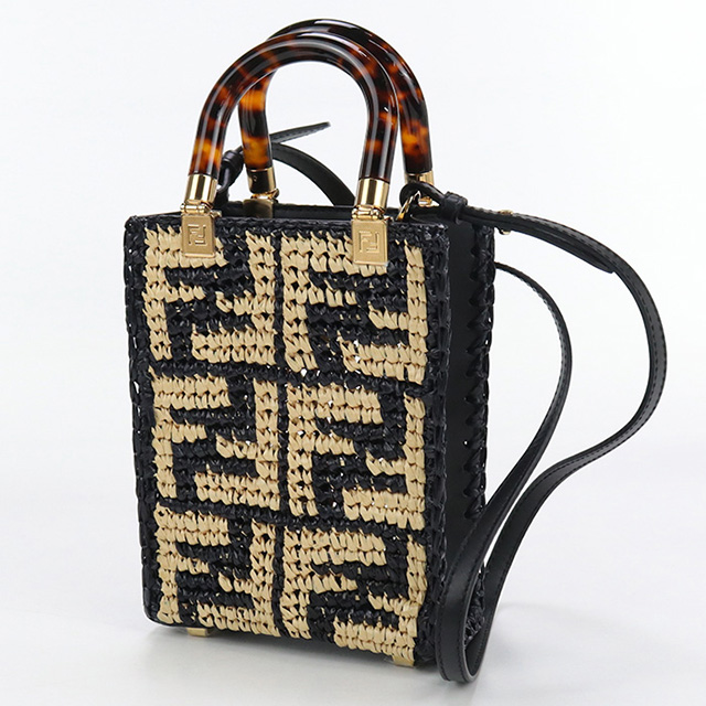未使用美品【フェンディ】サンシャイントートバッグ かごバッグ FENDI 中古 フェンディ トートバッグ レディース ブランド
