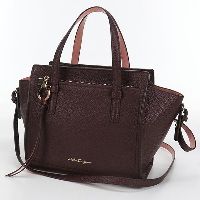 本物 サルヴァトーレ フェラガモ Salvatore Ferragamo ガンチーニ トートバッグ ハンドバッグ レザー ブラウン Gancini バッグ 中古 中古・古着通販】Salvatore Ferragamo (サルヴァトーレ フェラガモ
