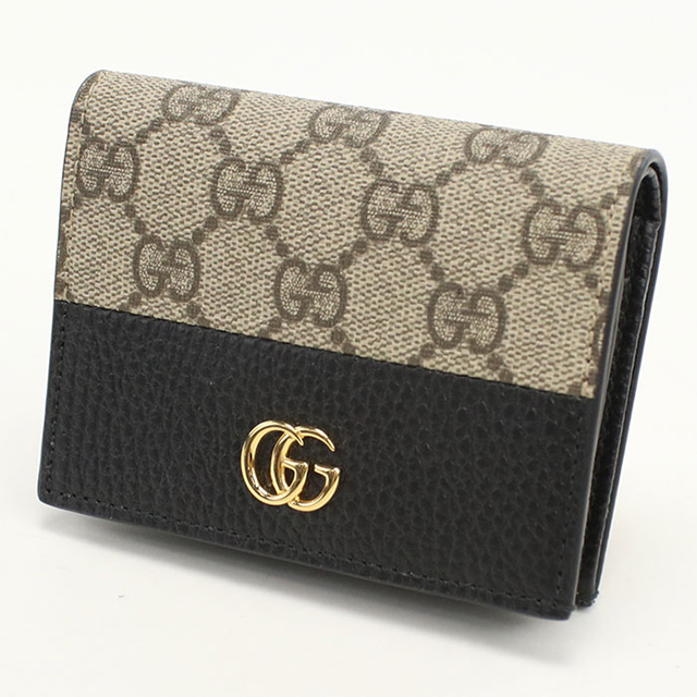 ※6/10まで限定価格※[未使用級]グッチ 二つ折り財布 ブラック スプリーム GUCCI（グッチ） 中古 二つ折り財布 コンパクト レディース ブランド