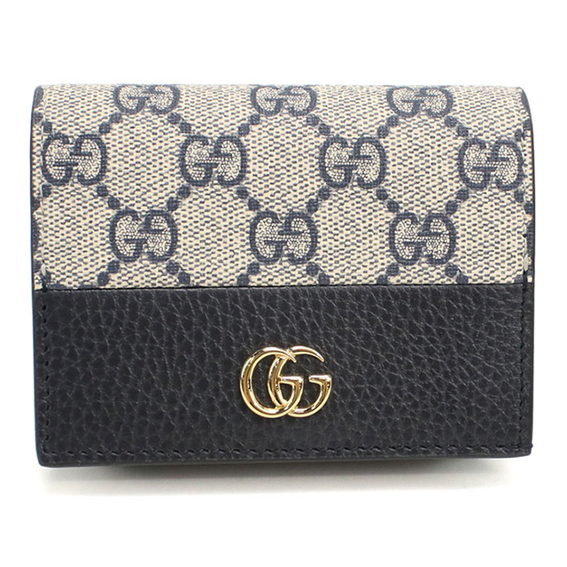正規品　美品　グッチ財布　グッチ折り財布　グッチGGスプリーム グッチレザー GUCCI（グッチ） 中古 二つ折り財布 コンパクト レディース ブランド
