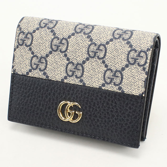 正規品　極美品　グッチ財布　グッチブルームス　グッチGGスプリーム グッチレザー GUCCI（グッチ） 中古 二つ折り財布 コンパクト レディース ブランド