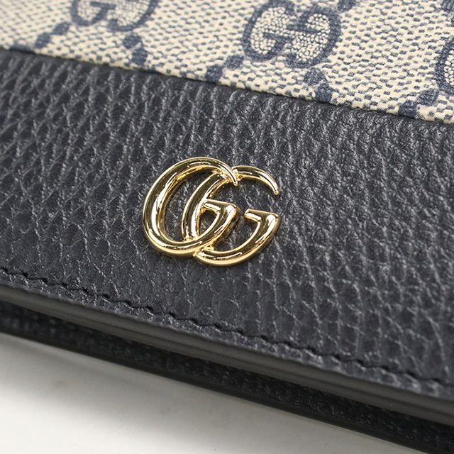 正規品　極美品　グッチ財布　グッチブルームス　グッチGGスプリーム グッチレザー GUCCI（グッチ） 中古 二つ折り財布 コンパクト レディース ブランド