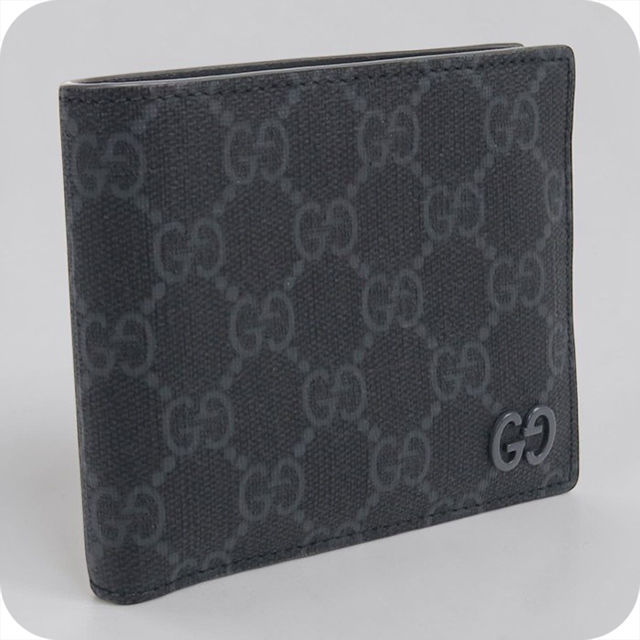 GUCCI グレー 二つ折り財布 GGロゴ GUCCI（グッチ） 中古 二つ折り財布 二折財布 メンズ ブランド GUCCI