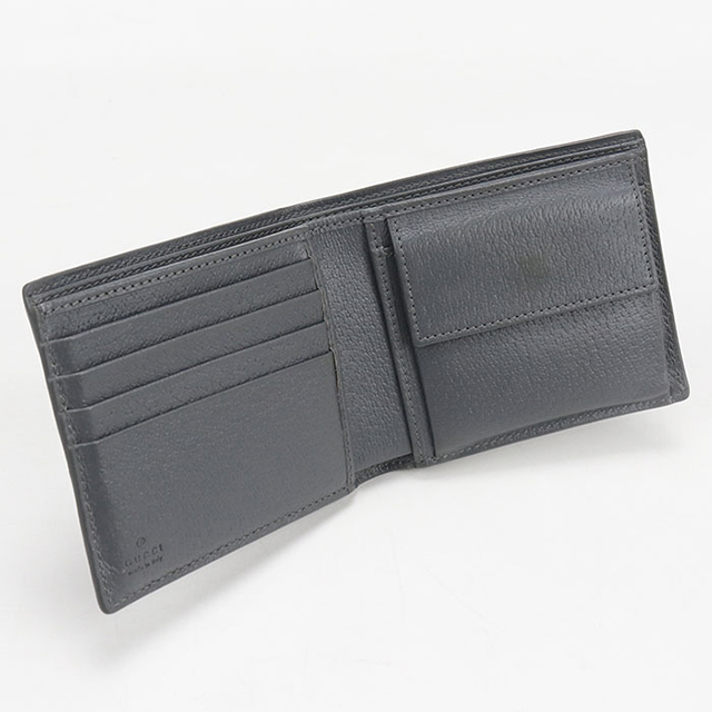 GUCCI(グッチ) 2つ折り財布 GGプラス・GGスプリーム 768244 黒×ダークグレー GUCCI（グッチ） 中古 二つ折り財布 二折財布 メンズ ブランド GUCCI