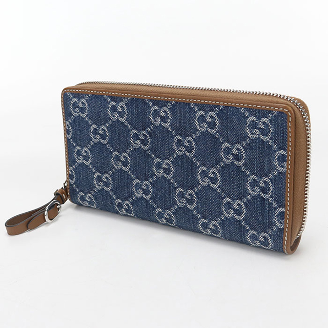 美品 グッチ GUCCI 2つ折り 財布　ラウンドファスナー　キャンバス シマ GGキャンバス グッチ財布 GUCCI 二つ折り財布 メンズ ジャンボGG