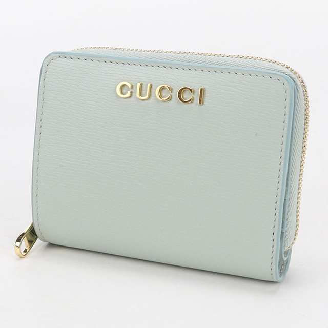 【極美品】GUCCI グッチ 二つ折り財布 スクリプト ミニウォレット グリーン GUCCI（グッチ） 中古 二つ折り財布 コンパクト レディース ブランド