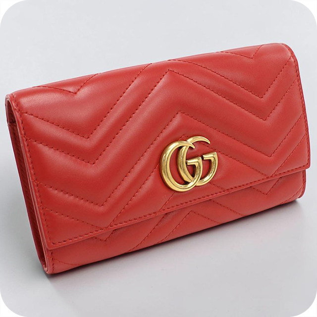 GUCCI（グッチ） 中古 長財布 二つ折り レディース ブランド ダブルG