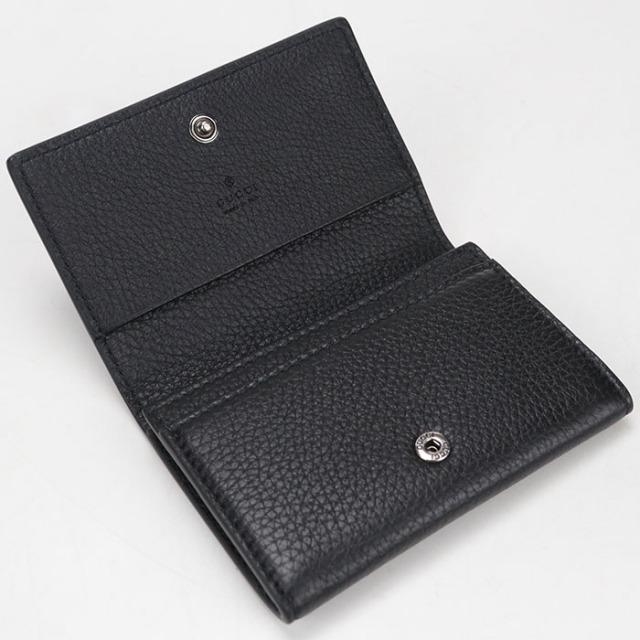 【ゆー】GUCCI ブラックレザー 名刺入れ GUCCI（グッチ） 中古 名刺入れ メンズ ブランド グッチロゴ カード