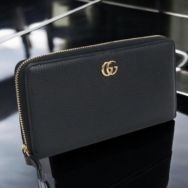 GUCCI 中古 グッチ 長財布ラウンドファスナー レディース