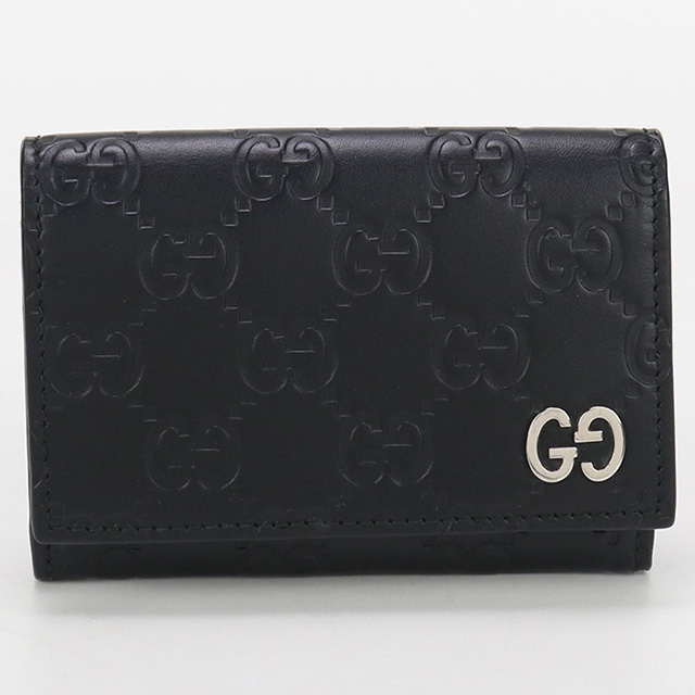 GUCCI 中古 グッチ 名刺入れ メンズ ブランド グッチシマ レザー