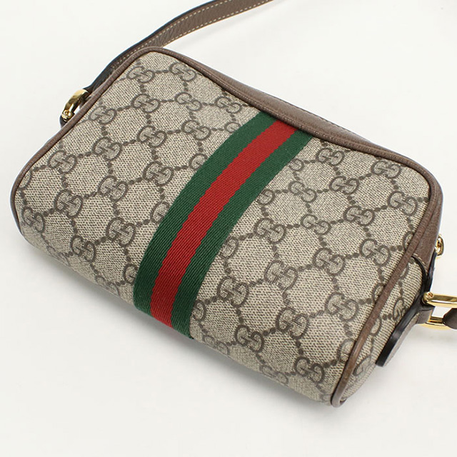 グッチ ミニバッグ シェリーライン ショルダーバッグ レザー 517350 ネイビー レディース GUCCI  中古 GUCCI（グッチ） ミニバッグ シェリーライン ショルダーバッグ レザー