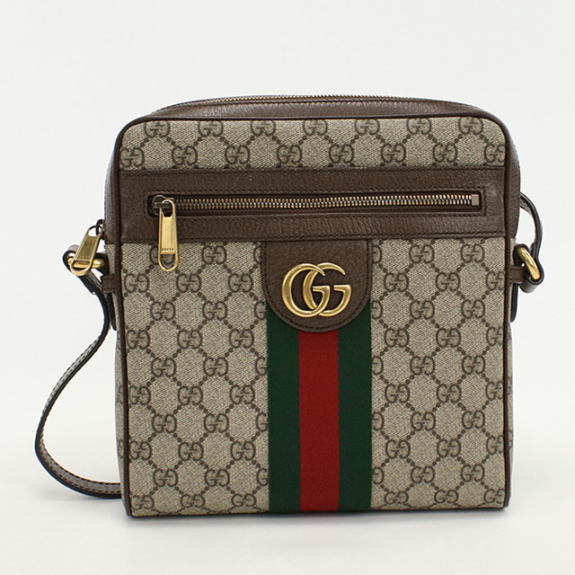 本物 グッチ メッセンジャーバッグ メンズ 茶色 肩掛け 斜め掛け GG 総柄 GUCCI（グッチ） 中古 斜め掛け ショルダーバッグ メンズ ブランド