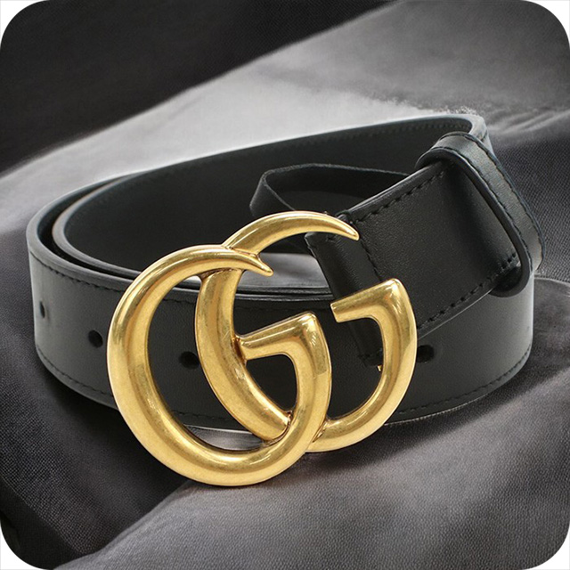 GUCCI 中古 グッチ ベルト メンズ ブランド ダブルG スリムベルト