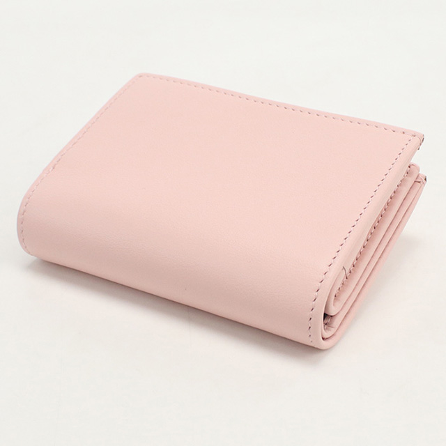 【グッチ美品】ピンクレザー二つ折り財布 GGロゴ付き GUCCI グッチ 二つ折り財布 レディース スクリプト ミニ