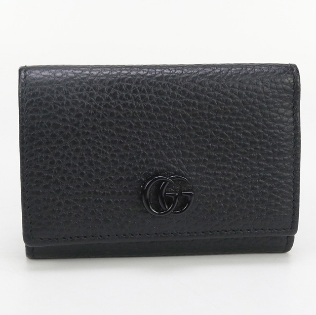 GUCCI グッチ　折り財布　マーモント　三つ折り　黒　レザー GUCCI】グッチ グッチシマ 547070 三つ折り財布 レザー