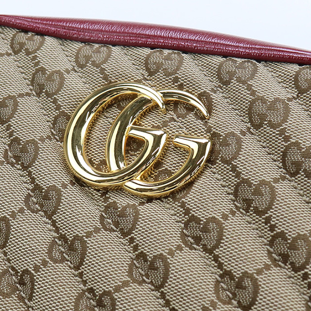 グッチ GUCCI GGマーモントスモールカメラバッグ 447632 ブラウン キャンバス　レザー レディース ショルダーバッグ GUCCI（グッチ） 中古 ショルダーバッグ レディース ブランド GG