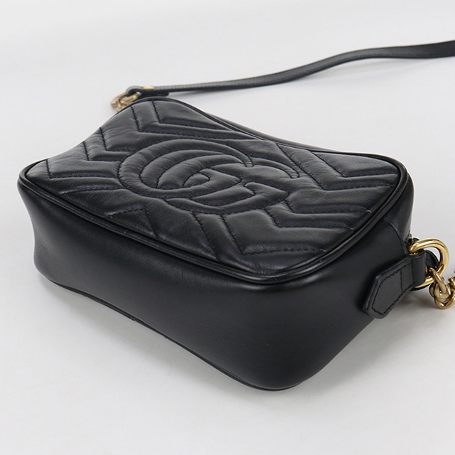 GUCCI グッチ GGマーモント レザー ショルダーバッグ ブラック 斜め掛け 448065 美品 GG Marmont 送料無料 GUCCI グッチ GGマーモント レザー ショルダー