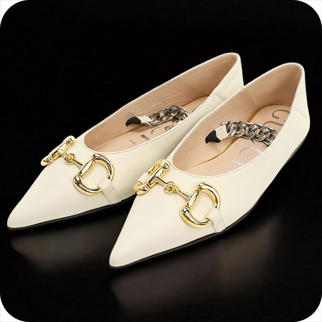 GUCCI ホースビット プラットフォームヒール 37 1/2 ホワイト GUCCI（グッチ） 中古 パンプス レディース ブランド ホースビット