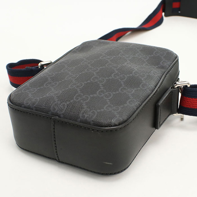 日本限定✨グッチ ボディバッグ 斜め掛け GG シマ レザー ブラック メンズ GUCCI グッチ バッグ メンズ ブランド ボディバッグ ショルダー