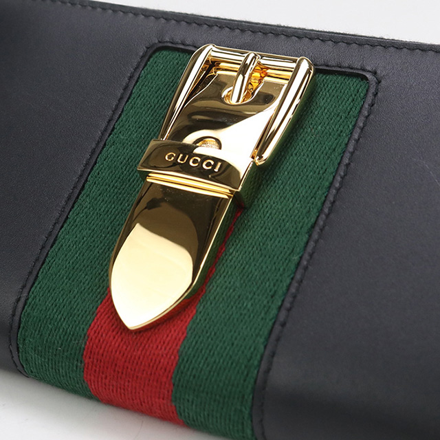 [即日発送] GUCCI シルヴィラウンドウォレット 長財布 レザー ジップ GUCCI（グッチ） 中古 長財布ラウンドファスナー レディース ブランド