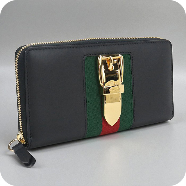 GUCCI 正規品　美品　グッチ財布　グッチシルヴィ　ラウンドジップ　レザー GUCCI 中古 グッチ 長財布ラウンドファスナー レディース ブランド