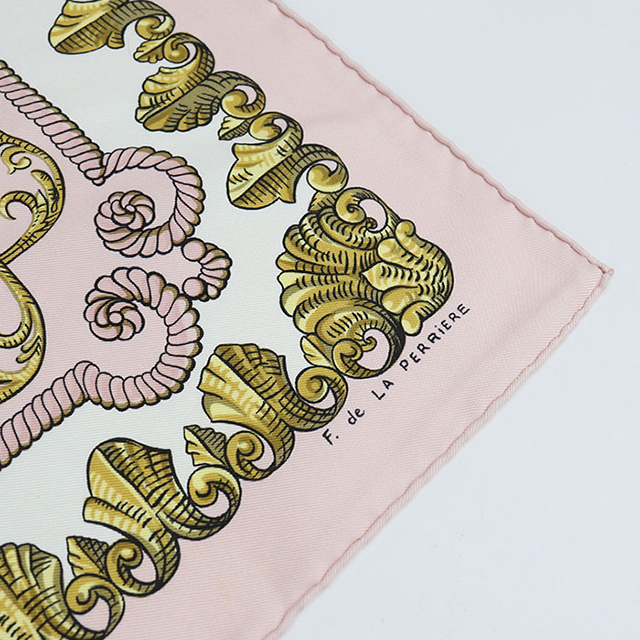 HERMES エルメス  スカーフ キャンバス ピンク 【中古】 レディース HERMES（エルメス） 中古 スカーフ レディース ブランド カレ90 ピンク