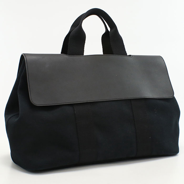エルメス ヴァルパライソMＭ　キャンバス レザー　ポーチ　ハンドバッグ　ブラック HERMES（エルメス） 中古 ハンドバッグ レディース ブランド ヴァル