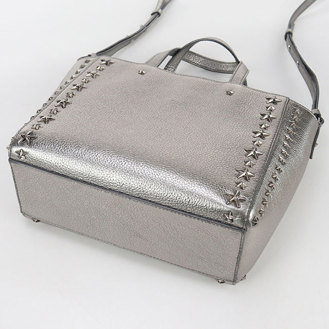 極美品✨ ジミーチュウ デリー スタースタッズ レザー ボディバッグ シルバー JIMMY CHOO スタースタッズ レザーボディーバッグ DERRY