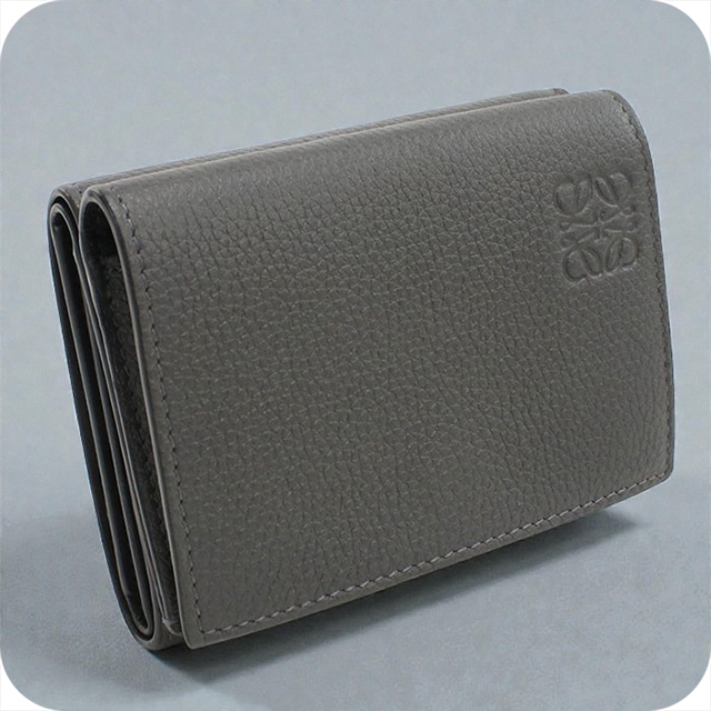 【BIGお買い物ラリー★30%OFFセール中】ロエベ LOEWE 長財布アナグラム グレー×ブラック レディース 中古 LOEWE（ロエベ） 中古 三つ折り財布 レディース ブランド アナグラム