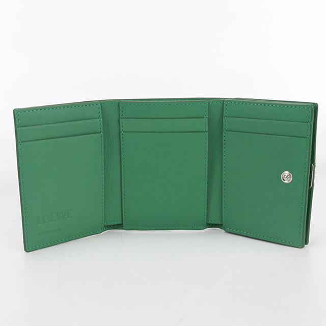 ロエベ アナグラム トライフォールド オリーブグリーン 折り財布 三つ折り LOEWE（ロエベ） 中古 三折財布 レディース ブランド アナグラム