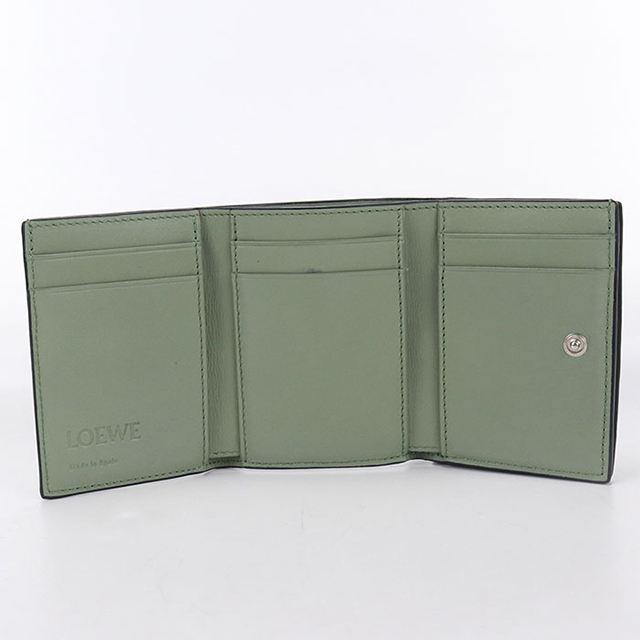 ロエベ アナグラム トライフォールド オリーブグリーン 折り財布 三つ折り LOEWE（ロエベ） 中古 三つ折り財布 レディース ブランド アナグラム