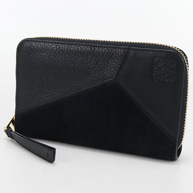 美品 ロエベ アマソナ キャンバス レザー ベージュ ブラック 黒 ラウンドファスナー長財布 財布 0472【中古】LOEWE LOEWE - 美品 ロエベ アマソナ キャンバス レザー ベージュ ブラック