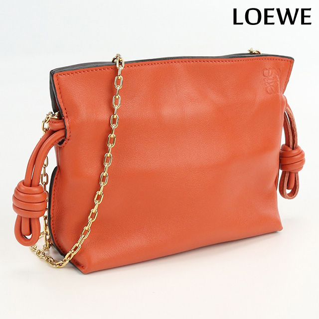 ロエベ LOEWE フラメンコクラッチ ナノ ショルダーバッグ バッグ レザー レディース オレンジ系 【中古】 LOEWE（ロエベ） 中古 斜め掛け ショルダーバッグ レディース ブランド
